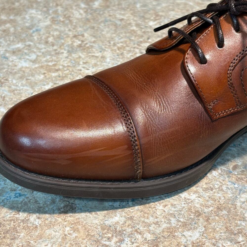 Florsheim Men's Midtown Cap Toe Brown Leather Lace Up Dress Shoes Oxford Size 10 - Picture 6 of 14